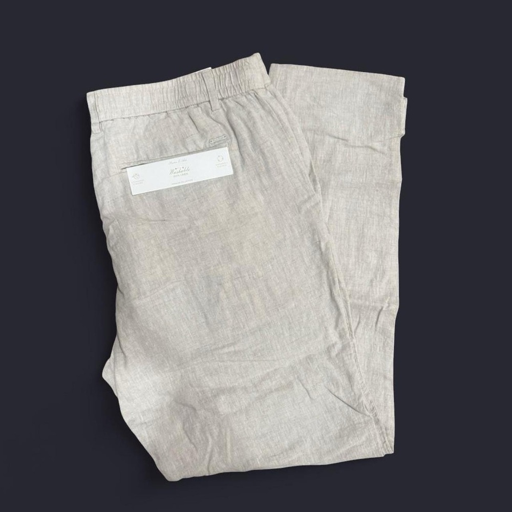 Light Beige Men's Linen Dress Pants
